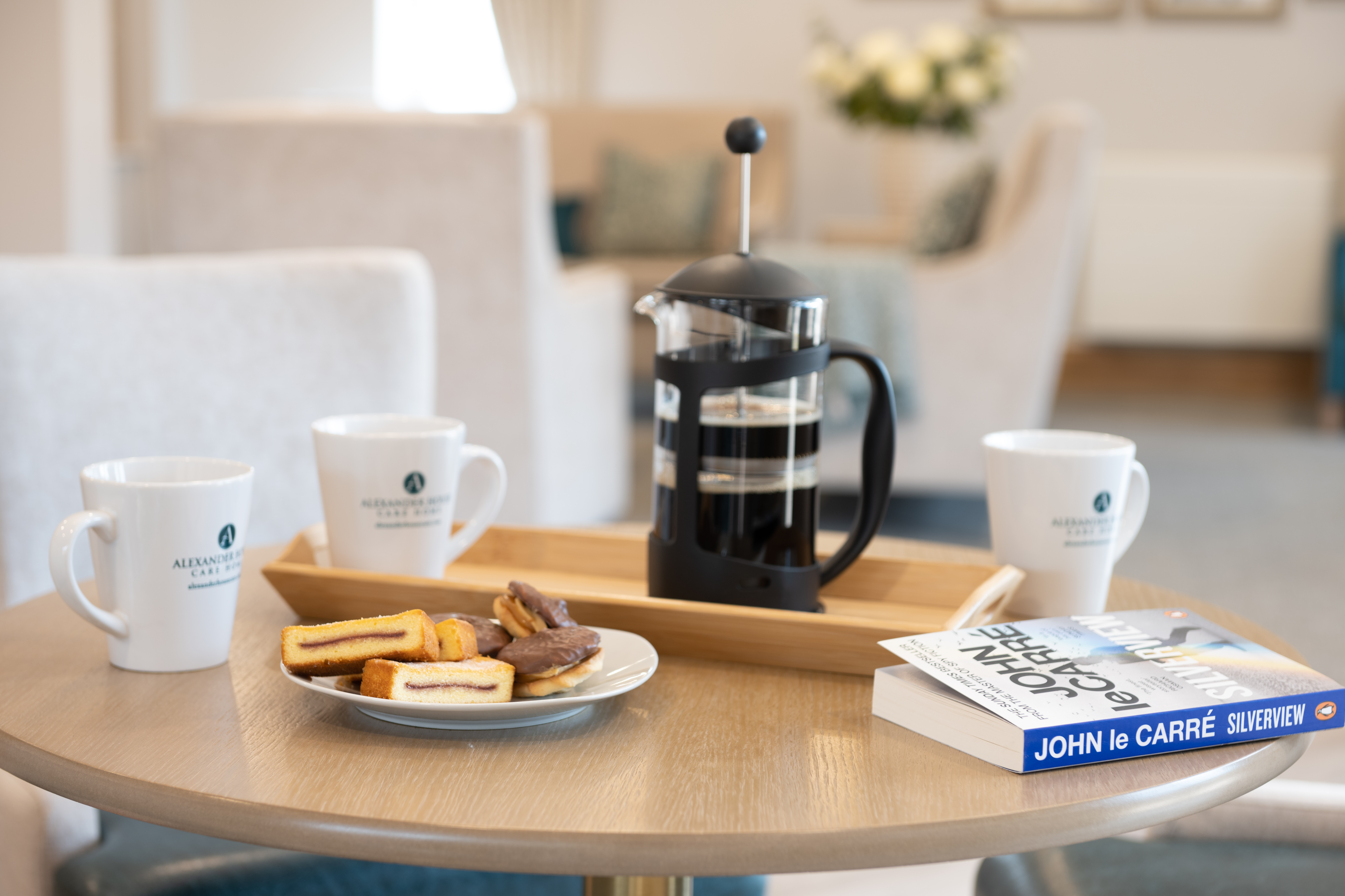 Biscuits on Table with Coffee in Living Room