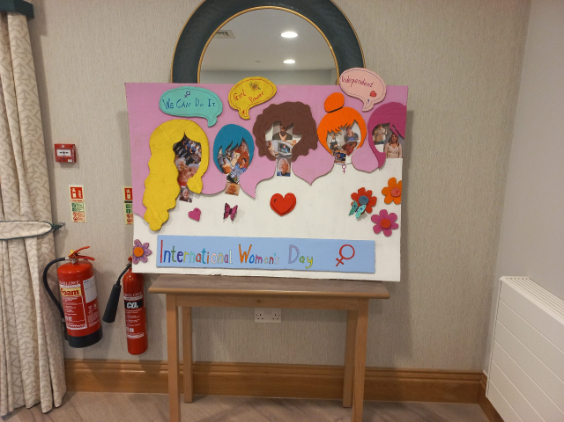 A sign for "Internation Women's Day".