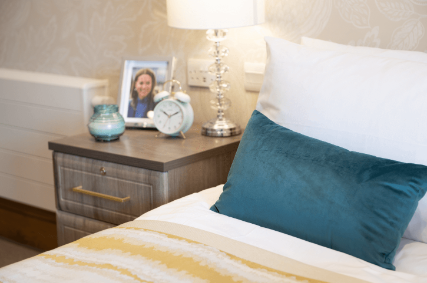A bedside table at Alexander House