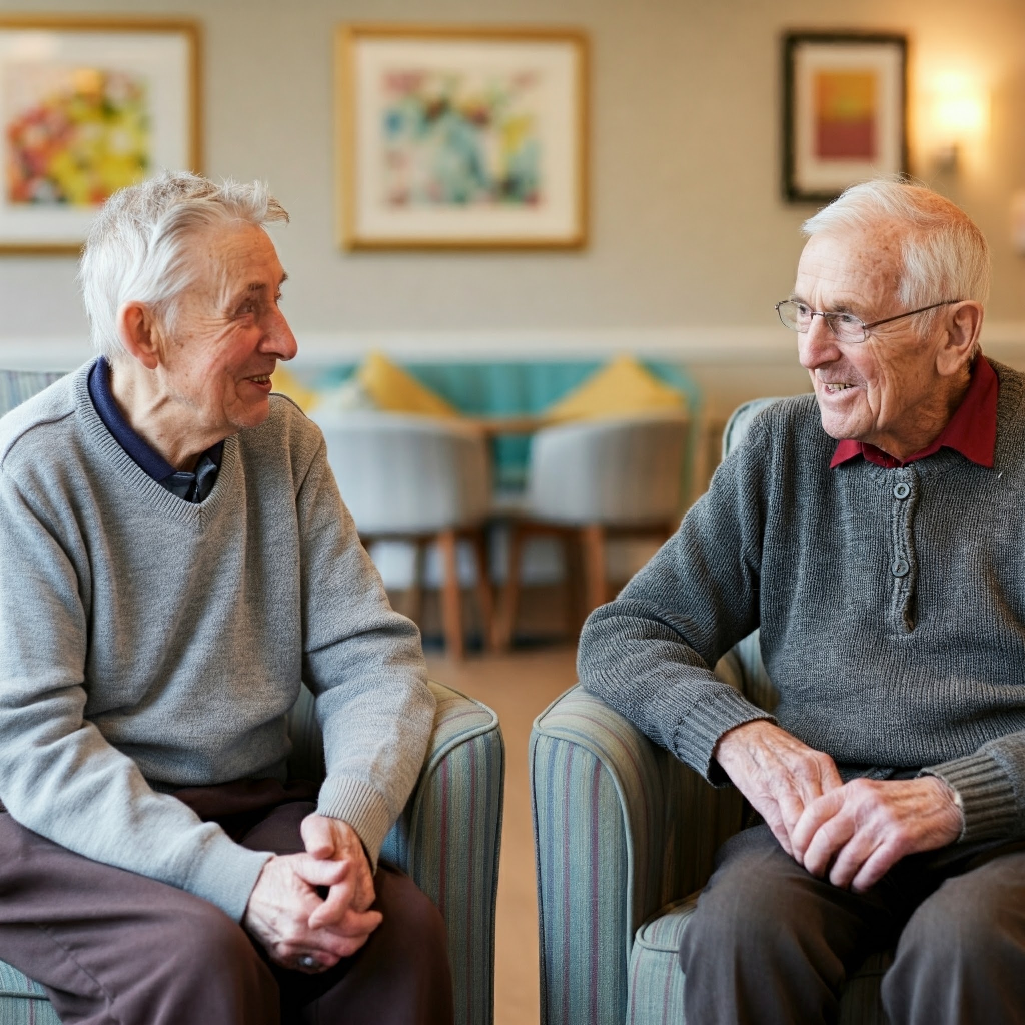 Two residents chatting